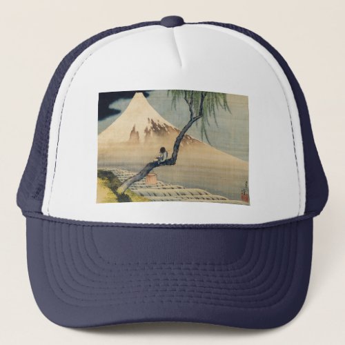 Katsushika Hokusai _ Boy Viewing Mount Fuji Trucker Hat