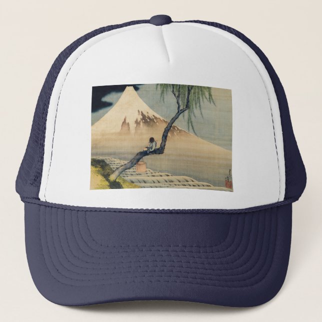 Katsushika Hokusai - Boy Viewing Mount Fuji Trucker Hat (Front)