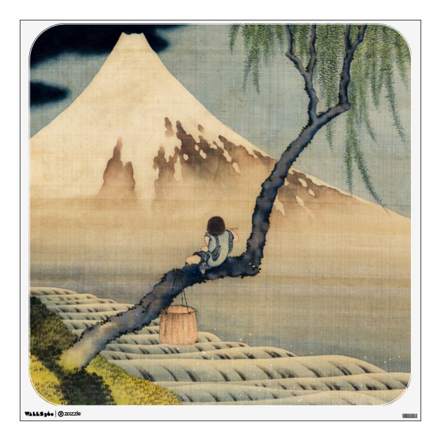 Katsushika Hokusai - Boy Viewing Mount Fuji Wall Decal (Front)