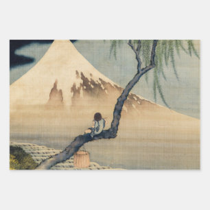 Katsushika Hokusai - Boy Viewing Mount Fuji Wrapping Paper Sheets