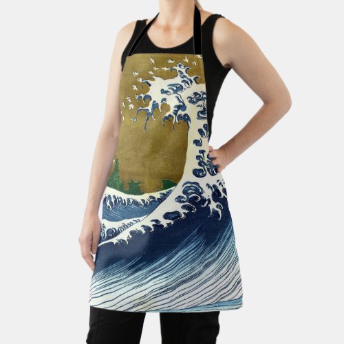 Katsushika Hokusai _ Colored Big Wave Apron
