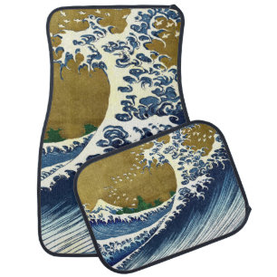 Katsushika Hokusai - Colored Big Wave Car Floor Mat