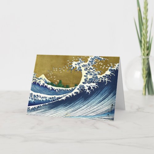Katsushika Hokusai _ Colored Big Wave Card