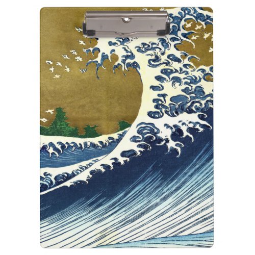 Katsushika Hokusai _ Colored Big Wave Clipboard