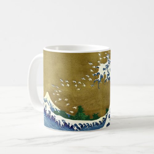 Katsushika Hokusai _ Colored Big Wave Coffee Mug