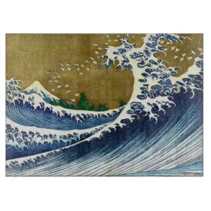 Katsushika Hokusai - Colored Big Wave Cutting Board