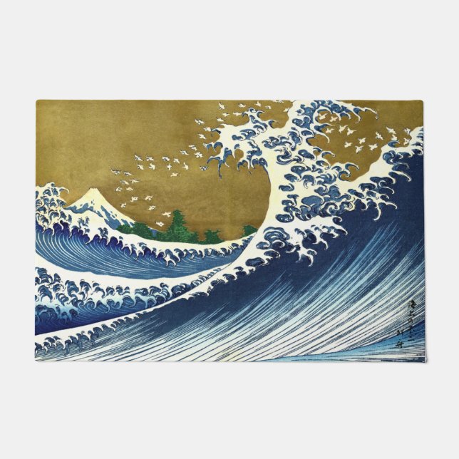 Katsushika Hokusai - Colored Big Wave Doormat (Front)