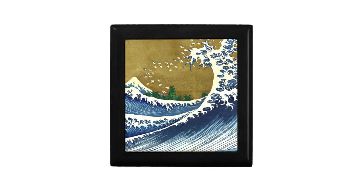 Katsushika Hokusai Colored Big Wave Gift Box Zazzle