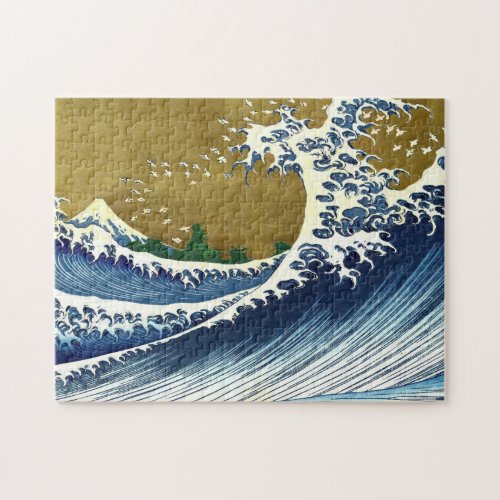 Katsushika Hokusai _ Colored Big Wave Jigsaw Puzzle