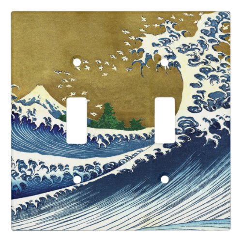 Katsushika Hokusai _ Colored Big Wave Light Switch Cover