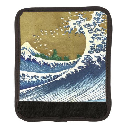Katsushika Hokusai _ Colored Big Wave Luggage Handle Wrap