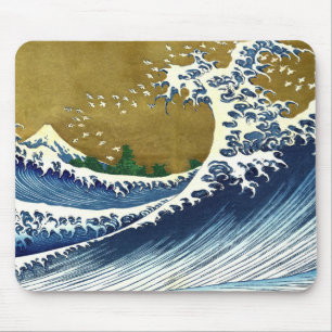 Katsushika Hokusai - Colored Big Wave Mouse Pad