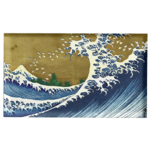 Katsushika Hokusai - Colored Big Wave Place Card Holder