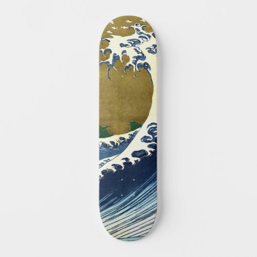 Katsushika Hokusai _ Colored Big Wave Skateboard