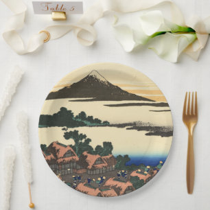 Katsushika Hokusai Dawn in Kai province Paper Plates