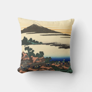 Katsushika Hokusai Dawn in Kai province Poster Throw Pillow