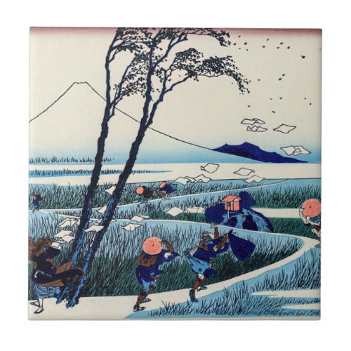 Katsushika Hokusai _ Ejiri in the Suruga province Ceramic Tile