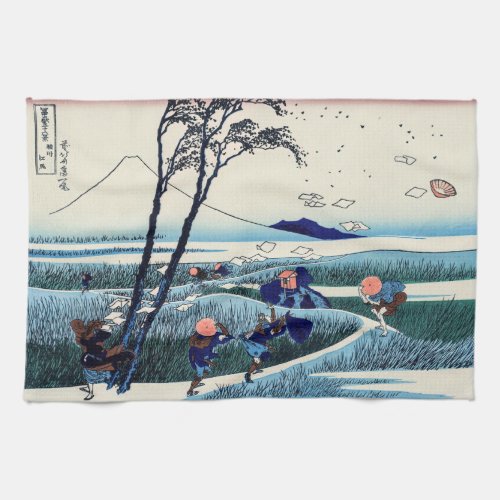 Katsushika Hokusai _ Ejiri in the Suruga province Kitchen Towel
