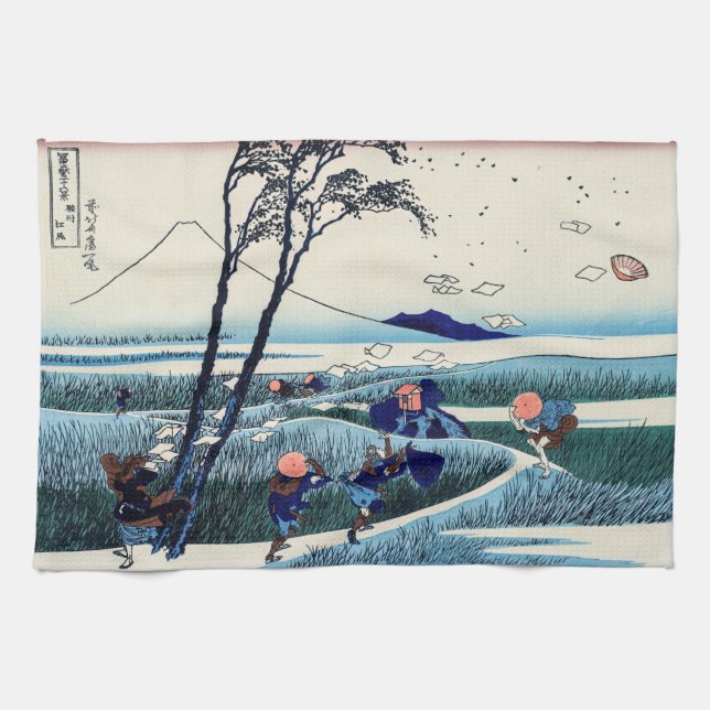 Katsushika Hokusai - Ejiri in the Suruga province Kitchen Towel (Horizontal)