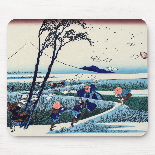 Katsushika Hokusai - Ejiri in the Suruga province Mouse Pad (Front)