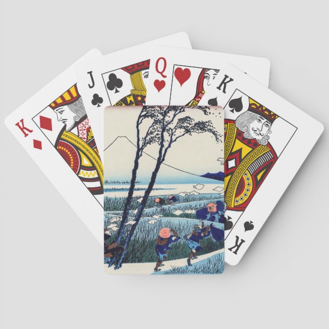 Katsushika Hokusai - Ejiri in the Suruga province Poker Cards (Back)