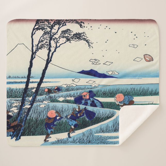 Katsushika Hokusai - Ejiri in the Suruga province Sherpa Blanket (Front (Horizontal))