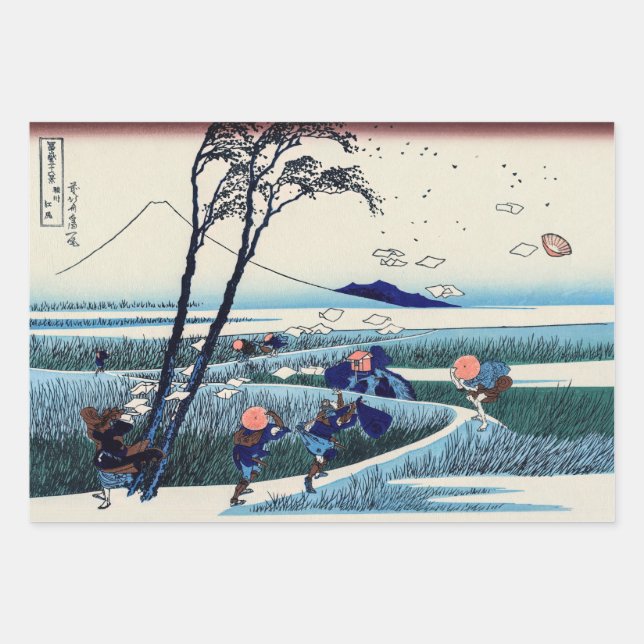 Katsushika Hokusai - Ejiri in the Suruga province Wrapping Paper Sheets (Front)