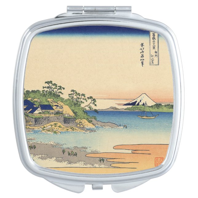 Katsushika Hokusai Enoshima in the Sagami province Compact Mirror (Front)