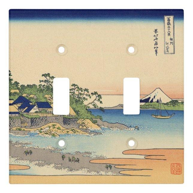 Katsushika Hokusai Enoshima in the Sagami province Light Switch Cover (Front)