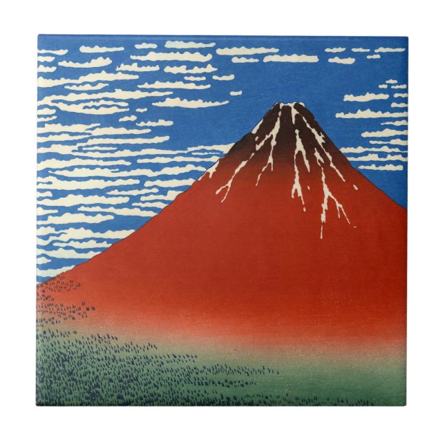 Katsushika Hokusai - Fine Wind, Clear Morning Ceramic Tile (Front)