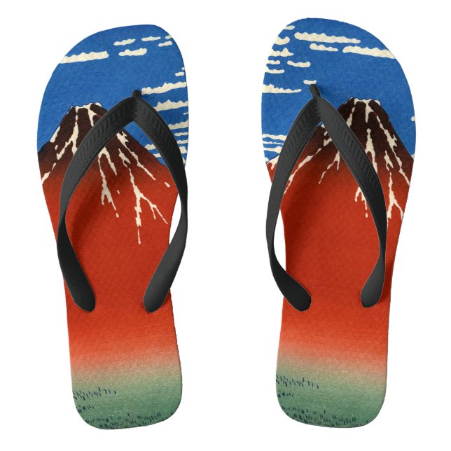 Katsushika Hokusai - Fine Wind, Clear Morning Flip Flops (Footbed)