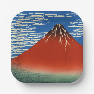 Katsushika Hokusai - Fine Wind, Clear Morning Paper Plates