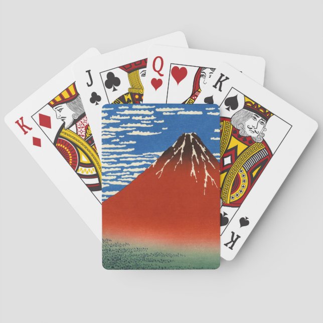 Katsushika Hokusai - Fine Wind, Clear Morning Poker Cards (Back)