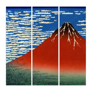 Katsushika Hokusai - Fine Wind, Clear Morning Triptych