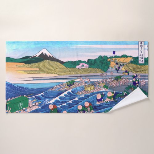 Katsushika Hokusai _ Fuji from Kanaya on Tokaido Bath Towel Set