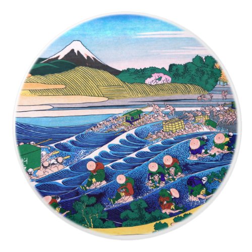 Katsushika Hokusai _ Fuji from Kanaya on Tokaido Ceramic Knob