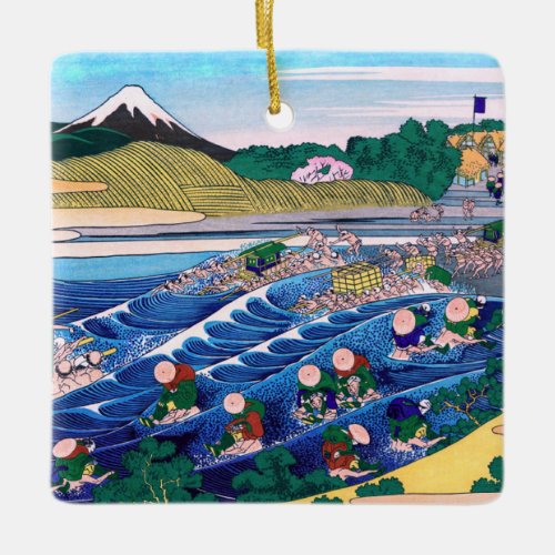 Katsushika Hokusai _ Fuji from Kanaya on Tokaido Ceramic Ornament