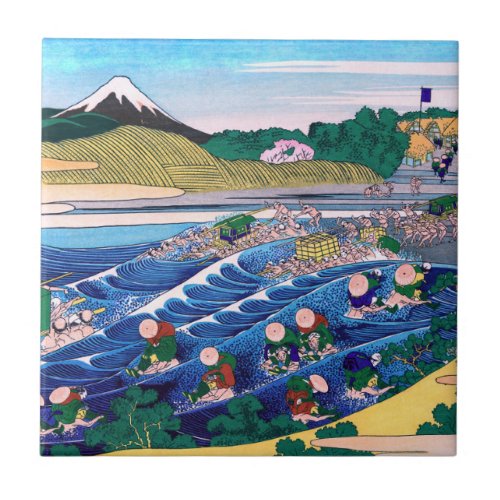 Katsushika Hokusai _ Fuji from Kanaya on Tokaido Ceramic Tile