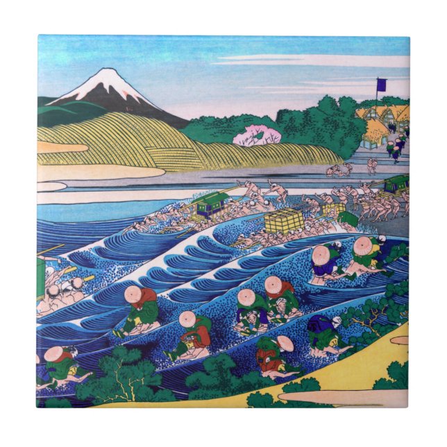 Katsushika Hokusai - Fuji from Kanaya on Tokaido Ceramic Tile (Front)