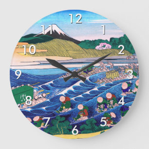 Katsushika Hokusai - Fuji from Kanaya on Tokaido Large Clock
