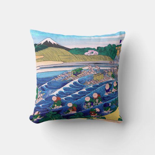 Katsushika Hokusai _ Fuji from Kanaya on Tokaido Throw Pillow