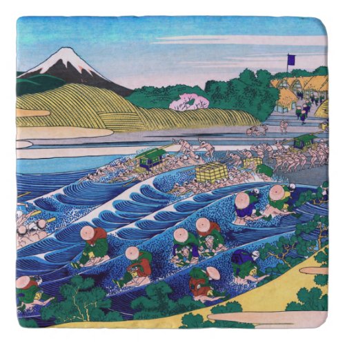 Katsushika Hokusai _ Fuji from Kanaya on Tokaido Trivet