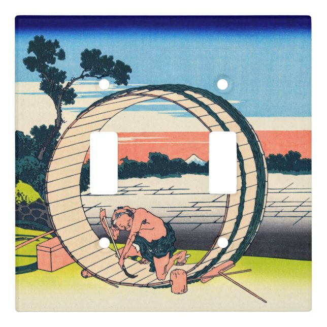 Katsushika Hokusai - Fujimigahara, Owari Province Light Switch Cover (Front)