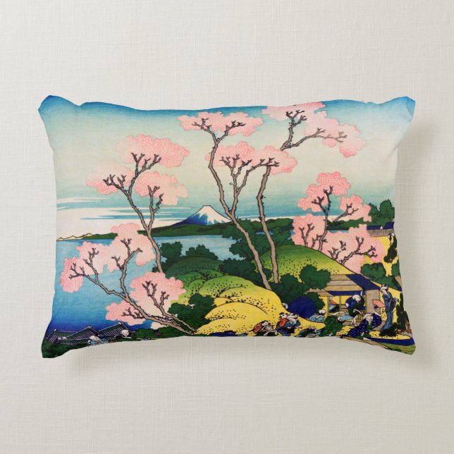 Katsushika Hokusai - Gotenyama, Tokaido, Shinagawa Accent Pillow (Front)