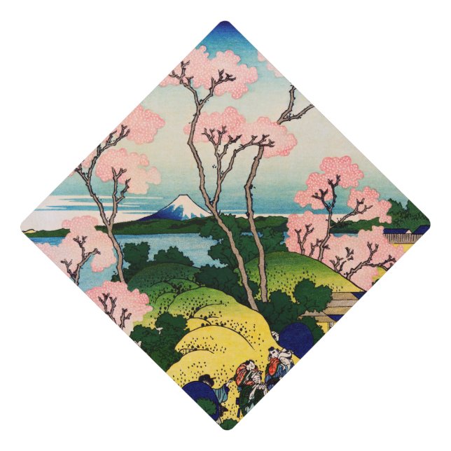 Katsushika Hokusai - Gotenyama, Tokaido, Shinagawa Graduation Cap Topper (Front)