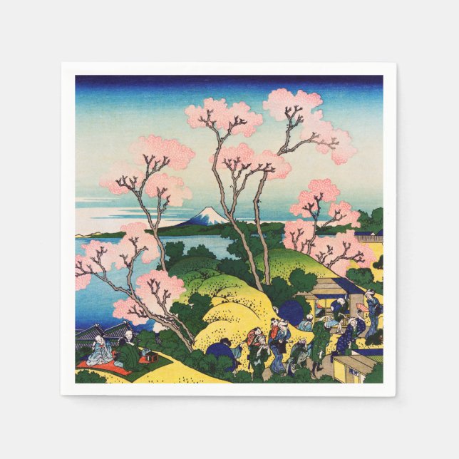 Katsushika Hokusai - Gotenyama, Tokaido, Shinagawa Napkins (Front)