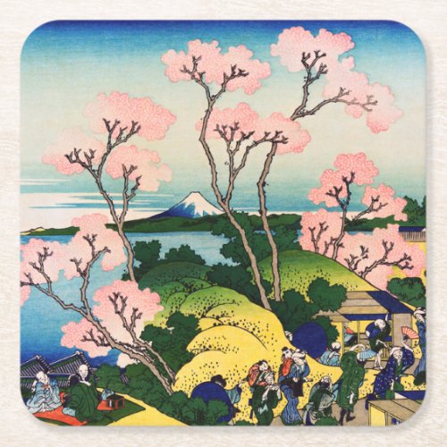 Katsushika Hokusai _ Gotenyama Tokaido Shinagawa Square Paper Coaster