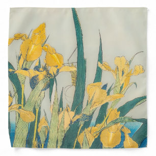 Katsushika Hokusai - Grasshopper and Iris Bandana