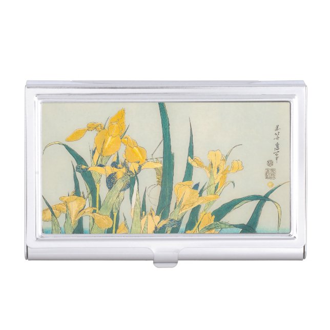 Katsushika Hokusai - Grasshopper and Iris Business Card Case (Front)