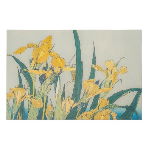 Katsushika Hokusai _ Grasshopper and Iris Faux Canvas Print